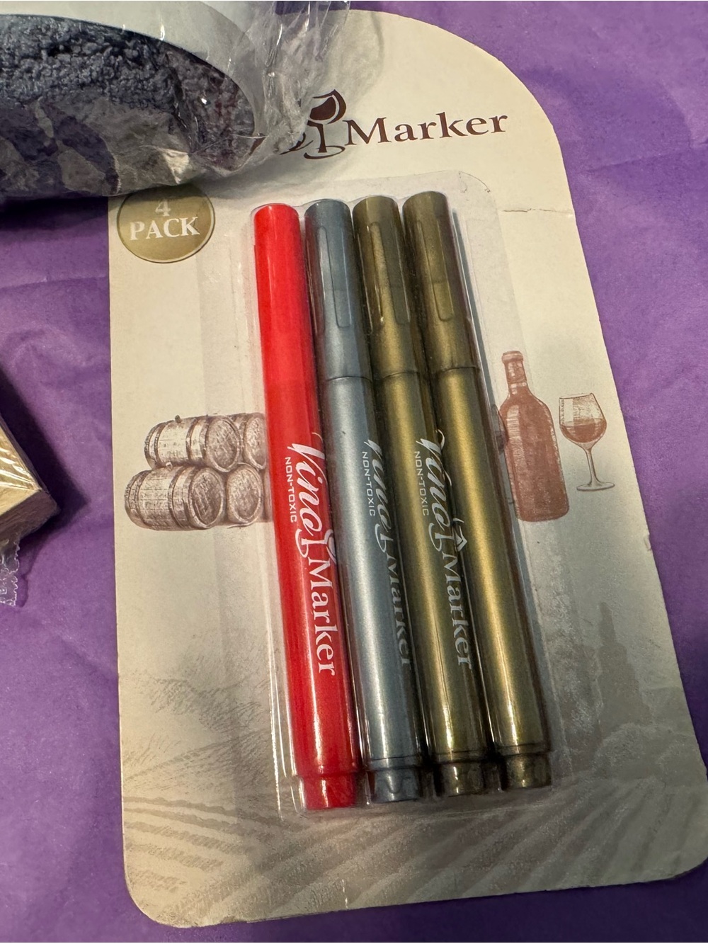 Wine Lover Gift Set Bundle Vino Markers Cozy Socks Inspirational Wood Sign - Picture 5 of 7